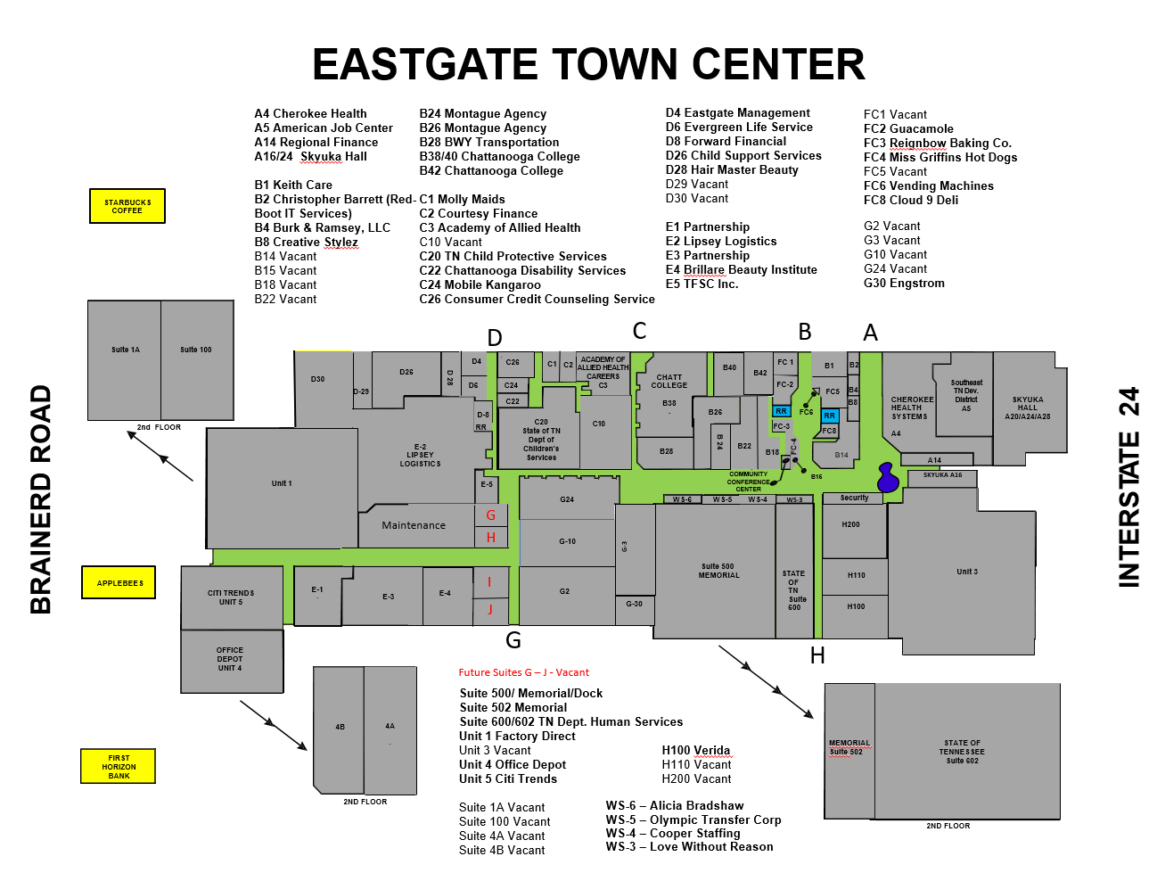 Eastgate Town Center - Facilities Layout